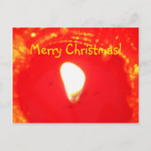 Red Candlelight Flame, kaars, pretkerst Feestdagenkaart (Voorkant)