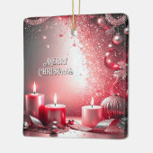Red Candles Christmas Decorative Holiday Ornament (Links)