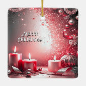 Red Candles Christmas Decorative Holiday Ornament (Achterkant)