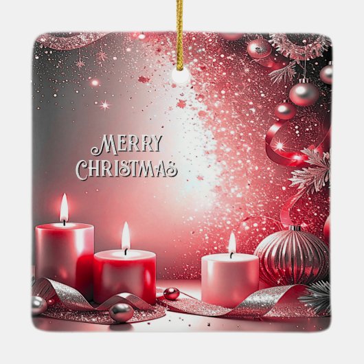 Red Candles Christmas Decorative Holiday Ornament (Achterkant)