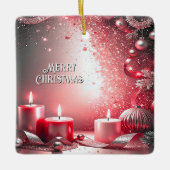 Red Candles Christmas Decorative Holiday Ornament (Voorkant)