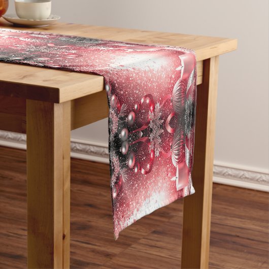 Red Candles Christmas Holiday Table Runner Medium Tafelloper (Voorbeeld)