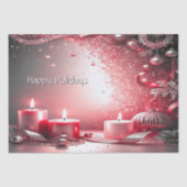 Red Candles Christmas Holiday Tissue Paper Tissuepapier (Voorkant)