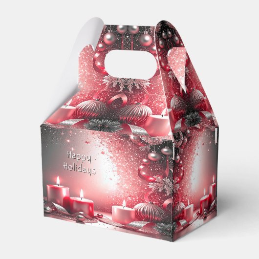 Red Candles Decorative Christmas Holiday Gift Box Bedankdoosjes (Achterkant)