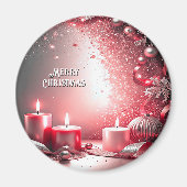 Red Candles Decorative Christmas Holiday Magnet (Voorkant)