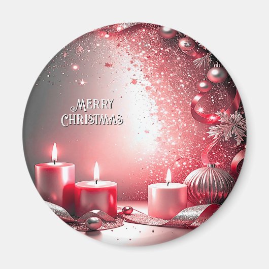 Red Candles Decorative Christmas Holiday Magnet (Voorkant)