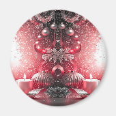 Red Candles Decorative Christmas Holiday Magnet (Voorkant)