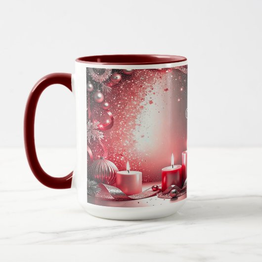 Red Candles Decorative Christmas Holiday Mug Mok (Links)