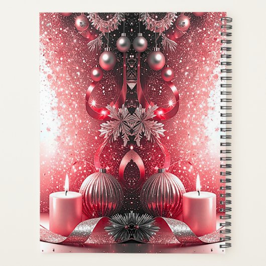 Red Candles Decorative Christmas Holiday Planner (Achterkant)