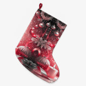 Red Candles Decorative Christmas Holiday Stocking Grote Kerstsok (Voorkant (Hangend))