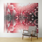 Red Candles Decorative Holiday Backdrop Wandkleed (In Situ (horizontaal))
