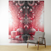 Red Candles Decorative Holiday Backdrop Wandkleed (In situ)