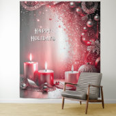 Red Candles Decorative Holiday Backdrop Wandkleed (In situ)