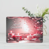 Red Candles Decorative Holiday Card Feestdagenkaart (Staand voorkant)
