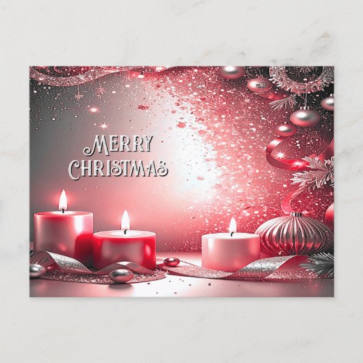 Red Candles Decorative Holiday Postcard Briefkaart (Voorkant)