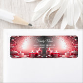 Red Candles Decorative Return Address Label (Insitu)