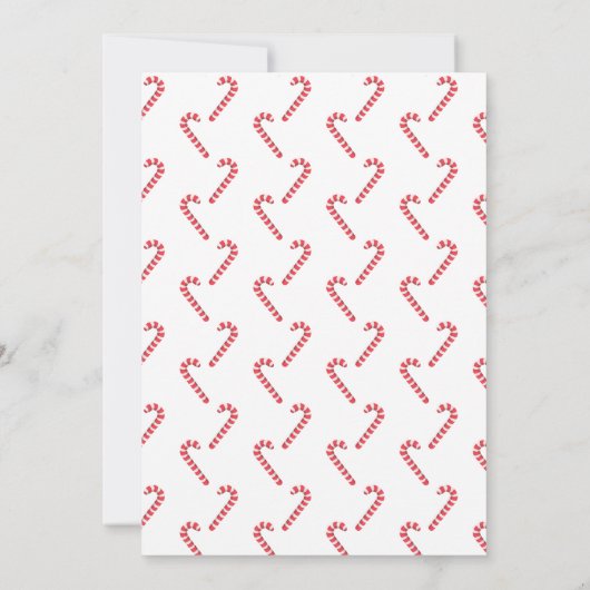 Red Candy Cane Bowstring Holiday kerstparty Kaart (Achterkant)