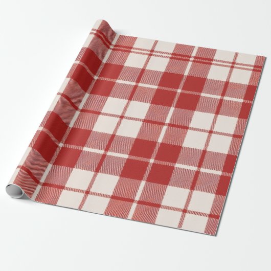 Red Candy Cane Cadeaupapier (Uitgerold)