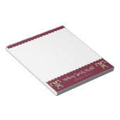 Red Candy Cane Festive Holiday Personalized Notitieblok (Schuin)