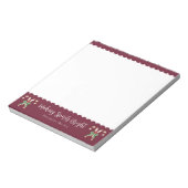 Red Candy Cane Festive Holiday Personalized Notitieblok (Linkerzijde)
