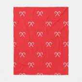 Red Candy Cane Fleece Christmas Blanket Deken (Voorkant)