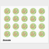 Red Candy Cane Gingerbread Cookie Vrolijk Kerstfee Ronde Sticker (Vel)