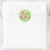 Red Candy Cane Gingerbread Cookie Vrolijk Kerstfee Ronde Sticker (Tas)