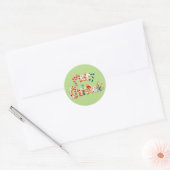 Red Candy Cane Gingerbread Cookie Vrolijk Kerstfee Ronde Sticker (Envelop)
