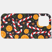 Red Candy Cane Kerstmis Sinaasappels iPhone Case M (Achterkant (horizontaal))