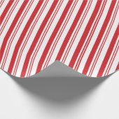 Red Candy Cane Peppermint-kerststreep Cadeaupapier (Hoek)