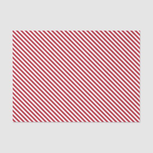 Red Candy Cane Stripe Tissue Paper Tissuepapier (Voorkant)