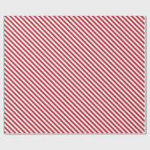 Red Candy Cane Stripe Wrapping Paper Cadeaupapier (Vlak)