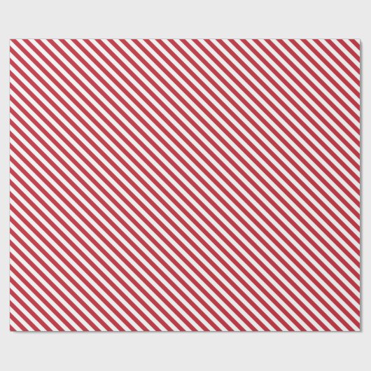 Red Candy Cane Stripe Wrapping Paper Cadeaupapier (Vlak)