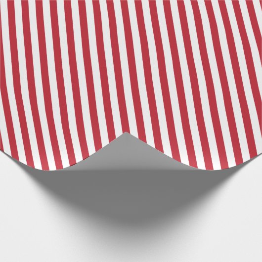 Red Candy Cane Stripe Wrapping Paper Cadeaupapier (Hoek)