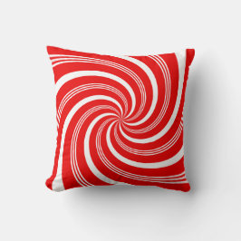 Red Candy Cane Twirl Kussen