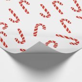 Red Candy Canes Waterverf Holiday Pattern Cadeaupapier (Hoek)