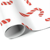 Red Candy Canes Waterverf Holiday Pattern Cadeaupapier (Rol Hoek)