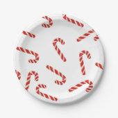 Red Candy Canes Waterverf Holiday Pattern Papieren Bordje (Voorkant)