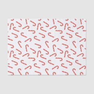 Red Candy Canes Waterverf Holiday Pattern Tissuepapier
