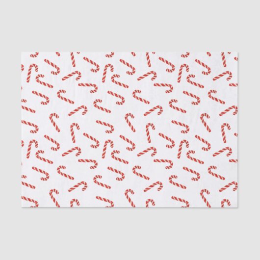 Red Candy Canes Waterverf Holiday Pattern Tissuepapier (Voorkant)