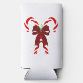 Red Candy Canes with Pine Needles & Bow Seltzer Blikjeskoeler (Achterkant)