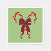 Red Candy Canes with Pine Needles & Bow Servet (Voorkant)