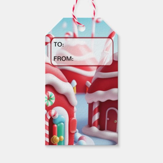 Red Candyland House/Gift Label Cadeaulabel (Voorkant)