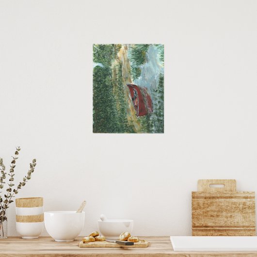 Red Canoe Poster (Keuken)