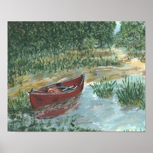 Red Canoe Poster (Voorkant)