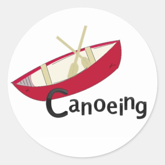 Red Canoe Ronde Sticker (Voorkant)