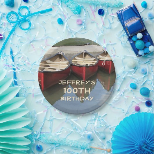 Red Canoes 100th Birthday Party Personalized Bord (Feest)