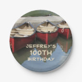 Red Canoes 100th Birthday Party Personalized Bord (Voorkant)