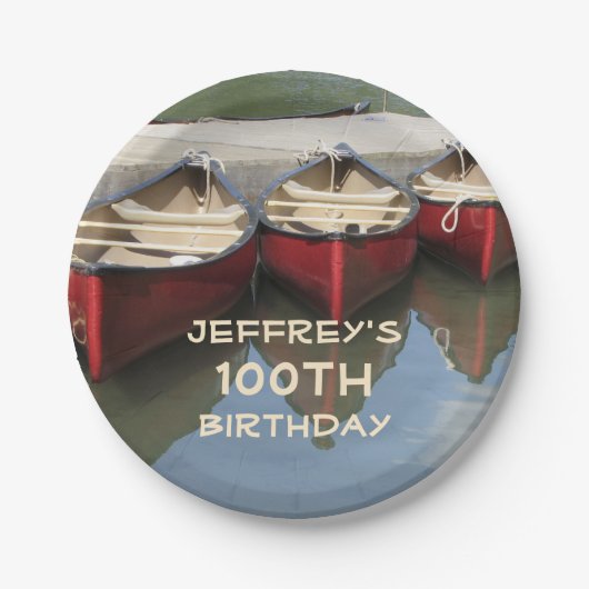 Red Canoes 100th Birthday Party Personalized Bord (Voorkant)
