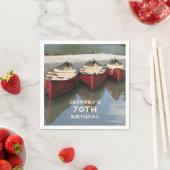 Red Canoes 70th Birthday Party Name Paper Servet (Insitu)